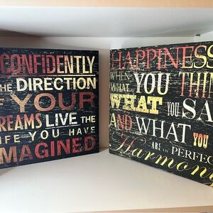 Inspirational Quote Canvas Wall Art Set 12 inch by 11.5 inches set